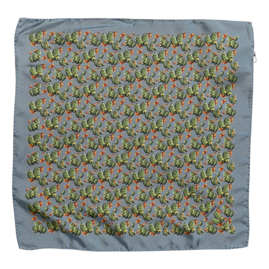 Pañuelo de bolsillo de seda con estampado de cactus - Image 3