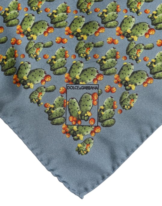 Pañuelo de bolsillo de seda con estampado de cactus - Image 4