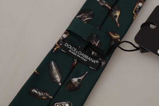 Corbata de seda con estampado de botellas - Image 4