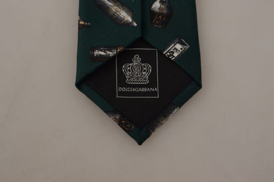 Corbata de seda con estampado de botellas - Image 5