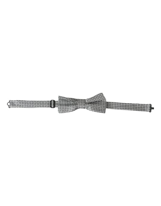 Corbata de lazo gris con lunares - Image 1