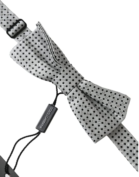 Corbata de lazo gris con lunares - Image 3