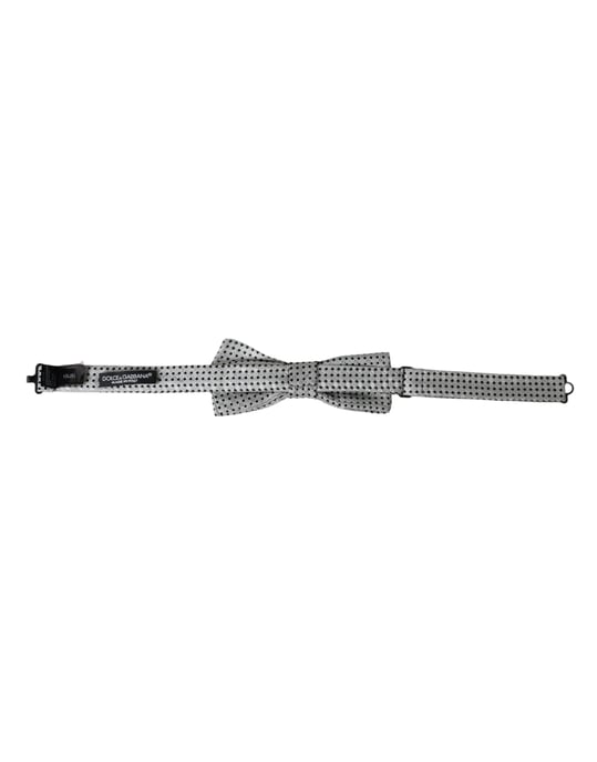 Corbata de lazo gris con lunares - Image 4