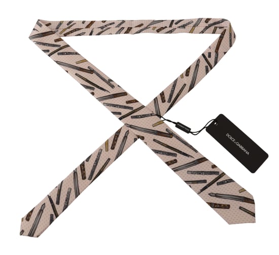 Corbata de Seda con Estampado de Pluma Kra3179 - Image 2