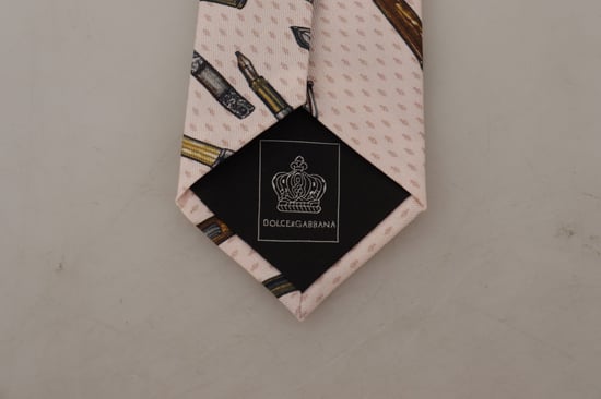 Corbata de Seda con Estampado de Pluma Kra3179 - Image 4