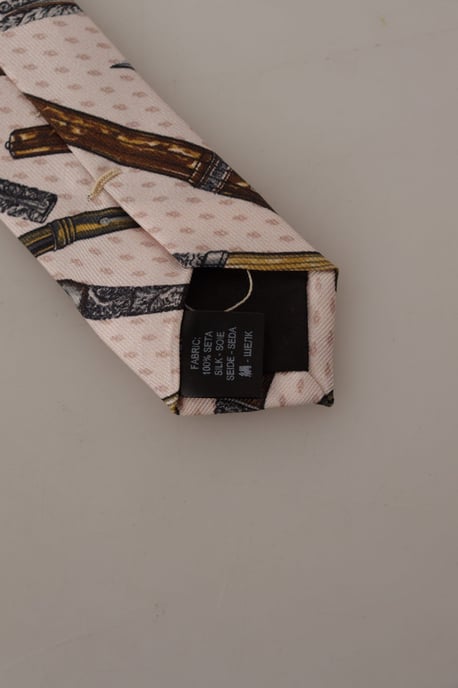 Corbata de Seda con Estampado de Pluma Kra3179 - Image 5