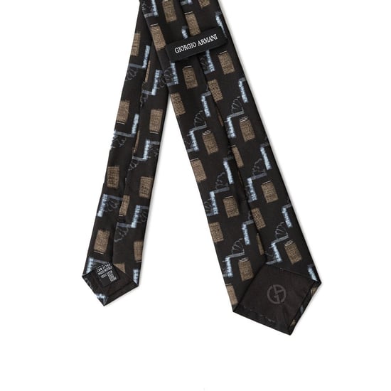 Corbata de seda con patrón geométrico - Image 2