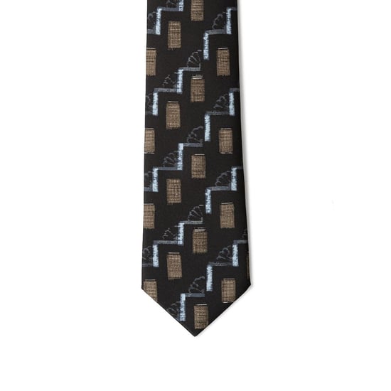 Corbata de seda con patrón geométrico - Image 3