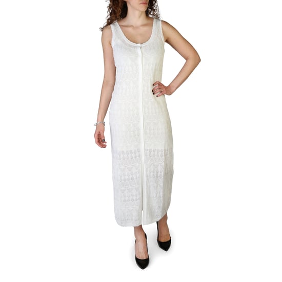 Vestido midi de encaje con botones delanteros - Image 1