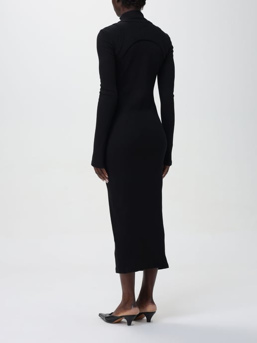 Vestido ajustado de punto acanalado con cuello alto simulado - Image 2