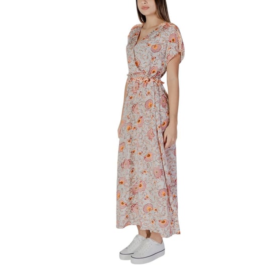 Vestido Maxi Floral con Escote en V y Mangas Cortas - Image 3