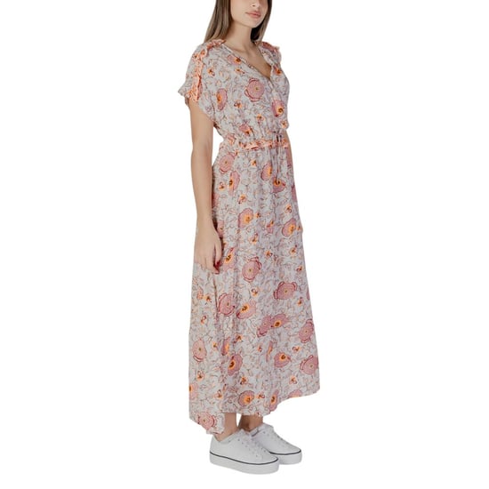 Vestido Maxi Floral con Escote en V y Mangas Cortas - Image 4