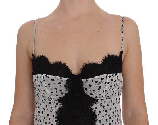 Vestido Corto de Seda con Estampado Floral y Detalles de Encaje Dolce Gabbana - Image 4