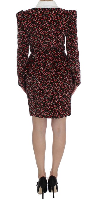 Vestido Mini de Manga Larga con Cuello y Estampado Floral - Image 3