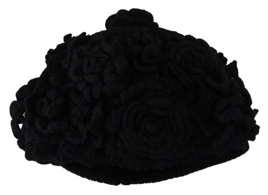 Gorro negro con aplique de rosa - Image 4