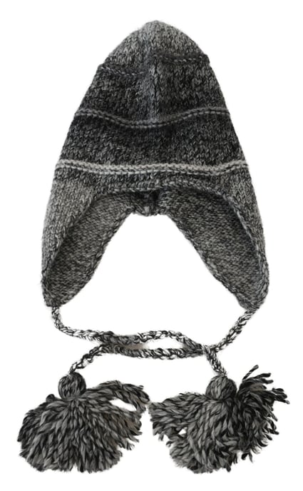 Gorro Balaclava de Lana con Pompon Gris - Image 5