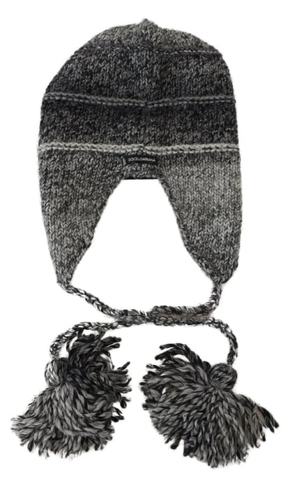 Gorro Balaclava de Lana con Pompon Gris - Image 6