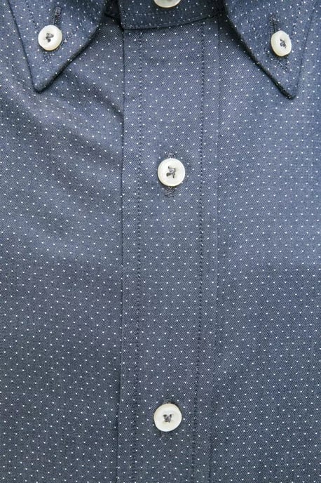 Camisa de vestir de mini puntos de manga larga - Image 3