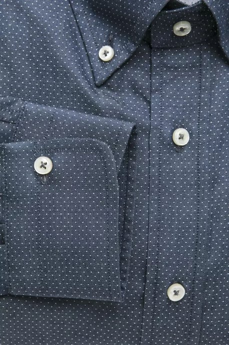 Camisa de vestir de mini puntos de manga larga - Image 4
