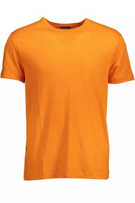 Camiseta de cuello redondo de lino de manga corta - Image 1