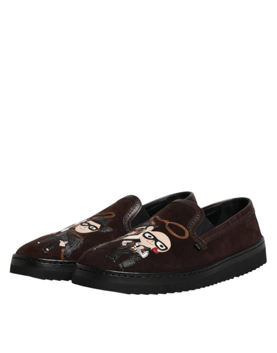 Zapatillas Slipon Portofino de ante marrón - Image 4