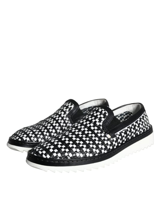Mocasines de Cuero Trenzado Estilo Damero - Image 3