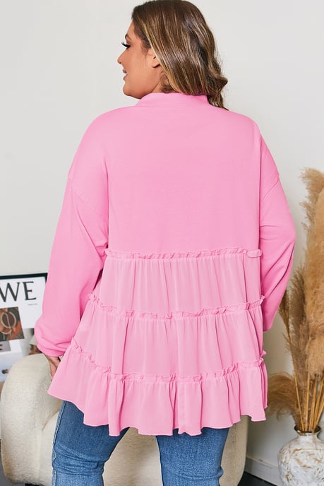 Blusa de manga larga con volantes en capas - Image 2
