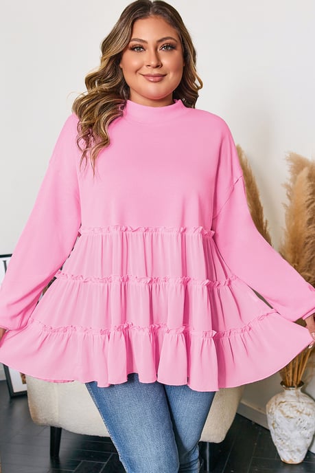 Blusa de manga larga con volantes en capas - Image 3