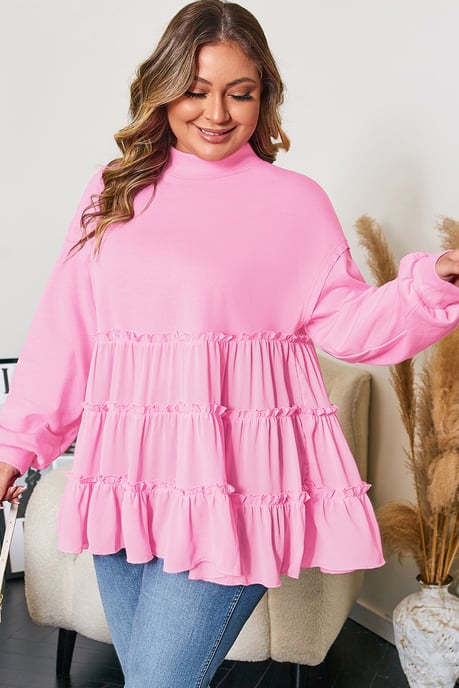 Blusa de manga larga con volantes en capas - Image 4