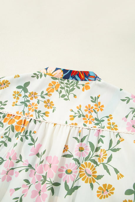 Top Floral de Cuello en V con Manga 3/4 - Image 6