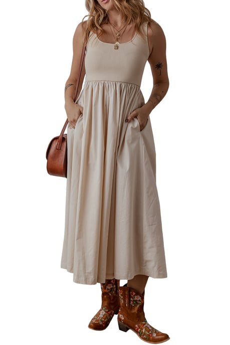 Vestido Midi Ajuste Relajado con Falda Fluida - Image 6