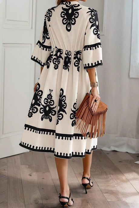 Vestido midi con estampado floral - Image 2