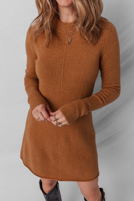 Vestido de punto Aline de manga larga - Image 1