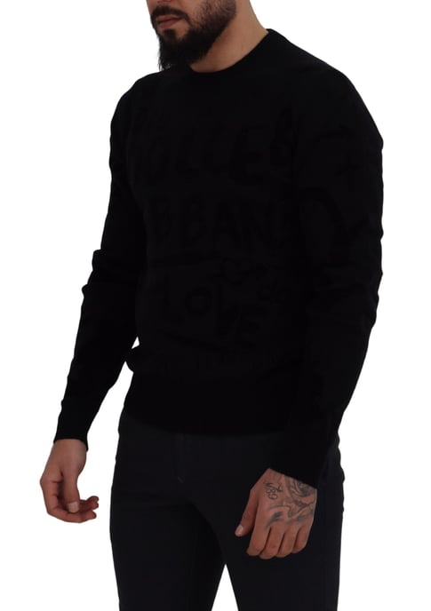 Suéter Negro con Estampado de Graffiti Tsh83110 - Image 3