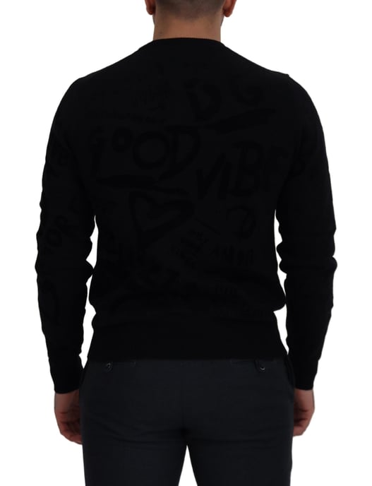 Suéter Negro con Estampado de Graffiti Tsh83110 - Image 4