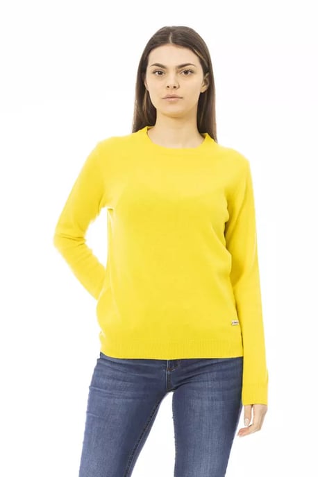 Suéter de Cuello Redondo de Cachemira Amarillo - Image 1