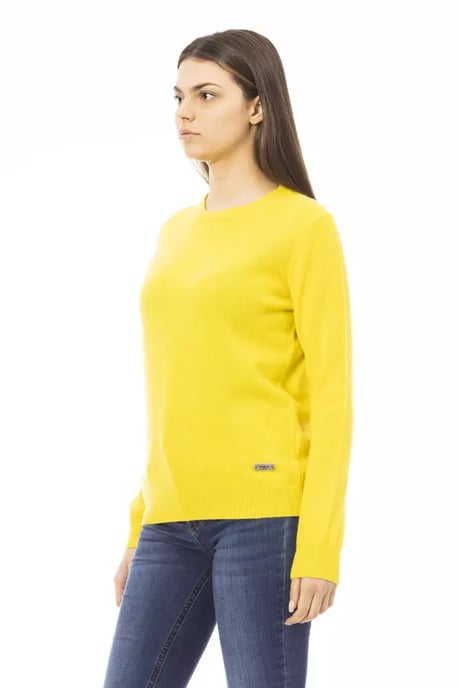 Suéter de Cuello Redondo de Cachemira Amarillo - Image 2