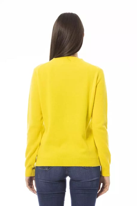 Suéter de Cuello Redondo de Cachemira Amarillo - Image 3