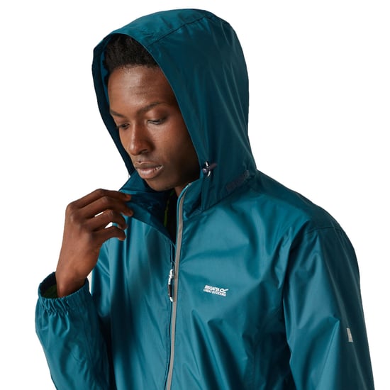 Regatta Mens Lyle IV Waterproof Hooded Jacket (Moroccan Blue/Citron Lime) - Image 4