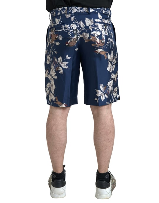 Pantalones Cortos de Seda con Estampado de Pájaro - Image 2