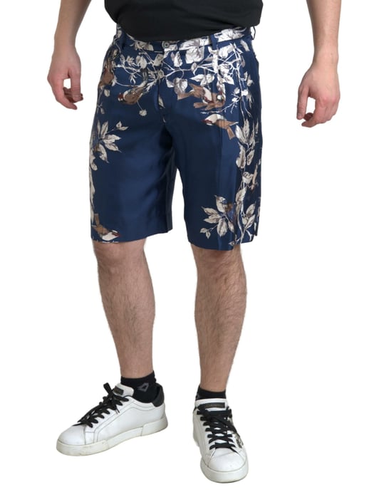 Pantalones Cortos de Seda con Estampado de Pájaro - Image 3