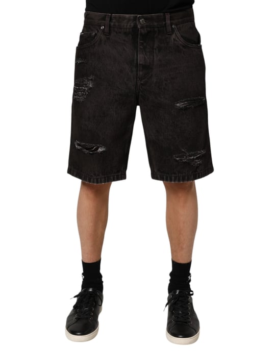 Pantalones Cortos de Mezclilla Desgastados y Rasgados - Image 2