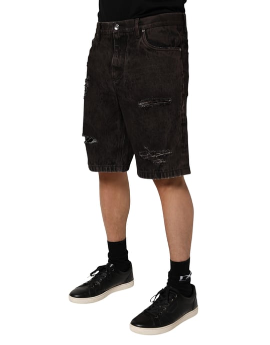 Pantalones Cortos de Mezclilla Desgastados y Rasgados - Image 3