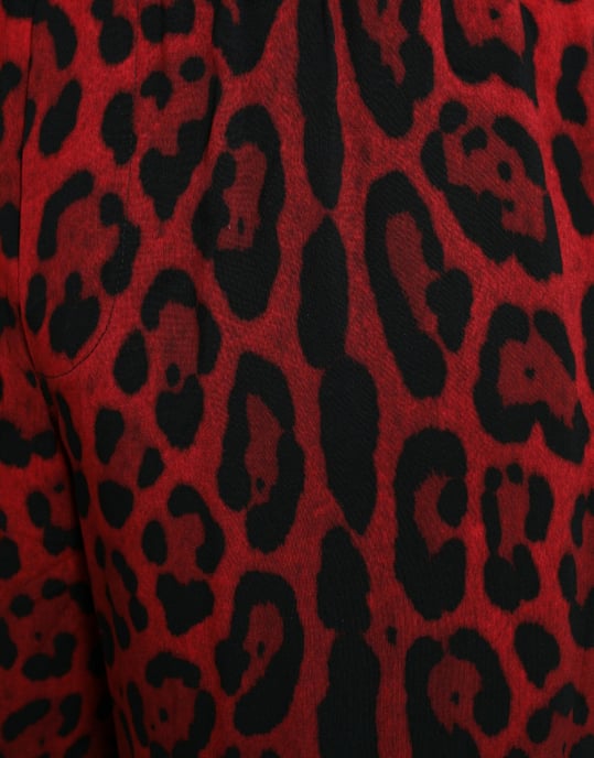 Pantalones Cortos de Estampado de Leopardo Rojo Estilo Pan75018 - Image 4