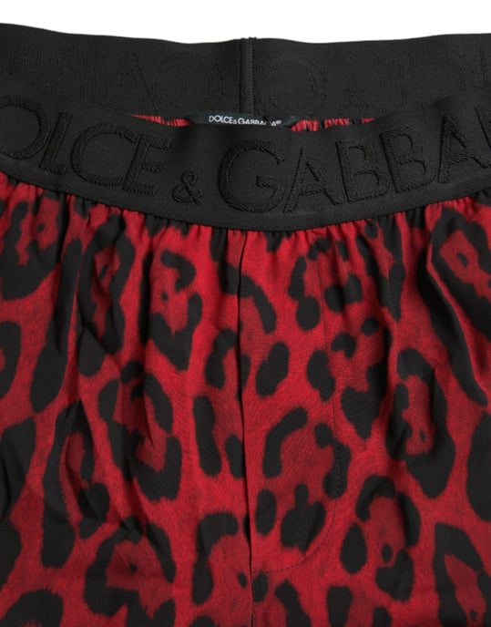 Pantalones Cortos de Estampado de Leopardo Rojo Estilo Pan75018 - Image 5