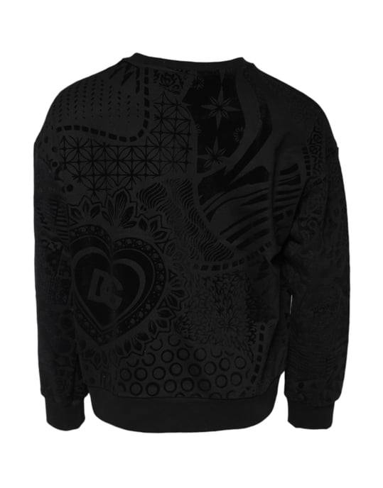 Sudadera de cuello redondo con estampado de terciopelo - Image 3