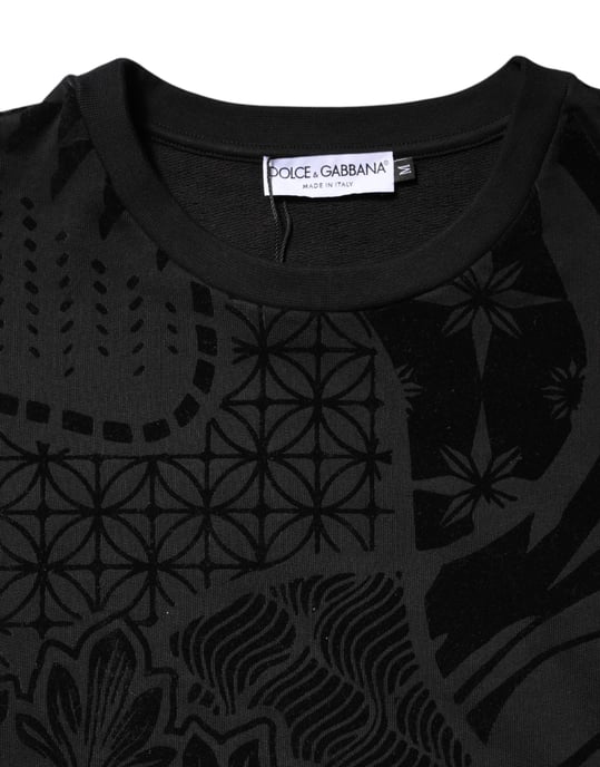 Sudadera de cuello redondo con estampado de terciopelo - Image 4
