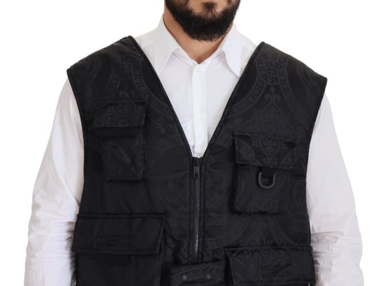 Chaleco Bordado Negro Estilo Utility - Image 4