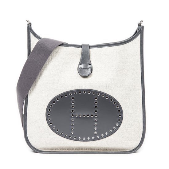 Hermès Evelyne I GM en Beige/Gris Lienzo - Image 1