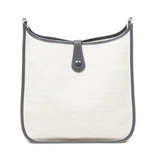 Hermès Evelyne I GM en Beige/Gris Lienzo - Image 5